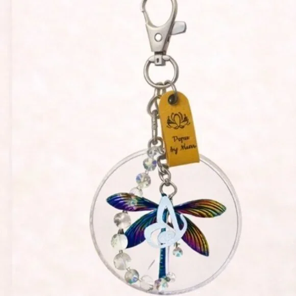 Proud Mom Keychain – Dragonfly Charm – Adjustable Beaded Bracelet – 7" - Picture 1 of 5